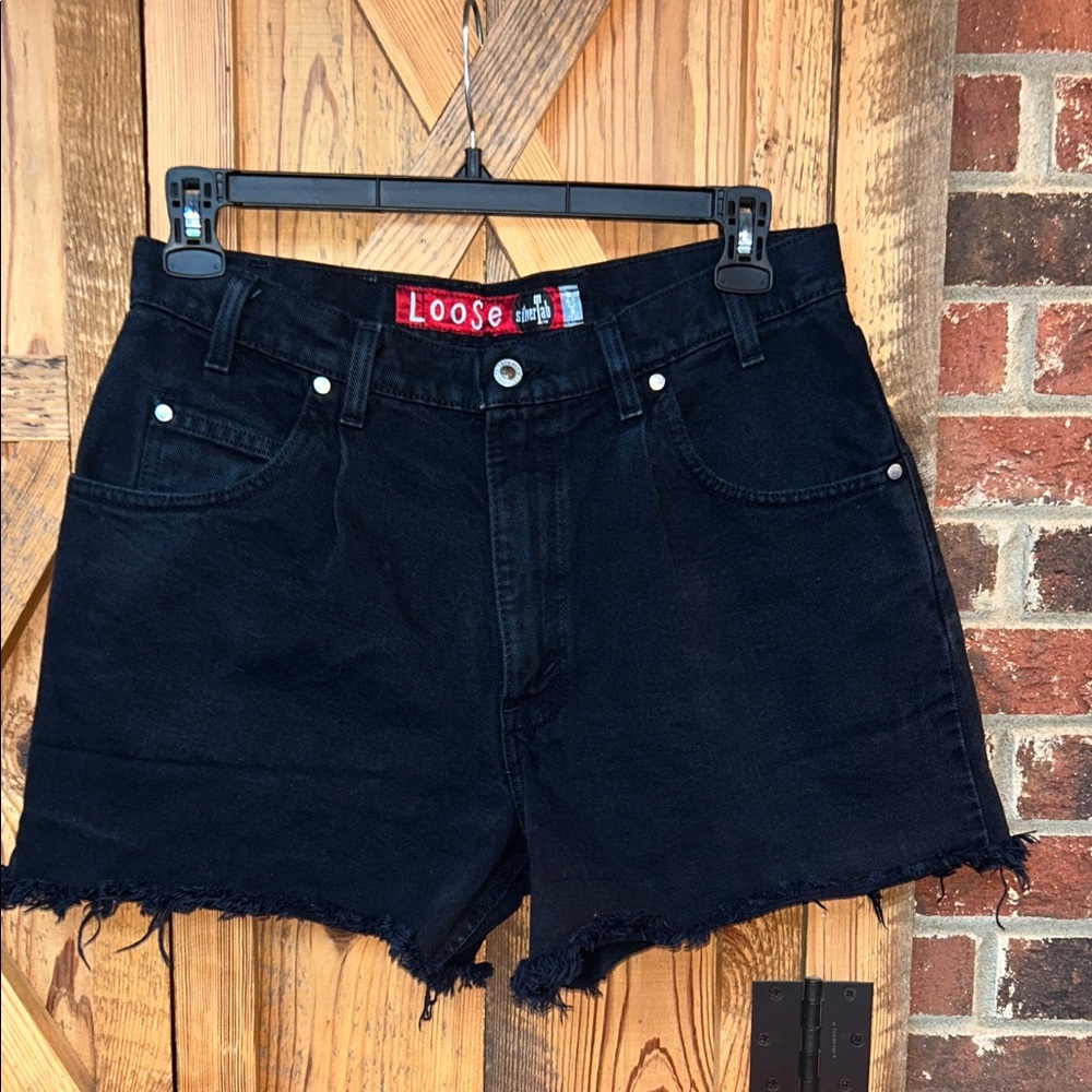 Women’s Black vintage Levi’s Silvertab shorts denim cutoffs waist 34, 4in inseam